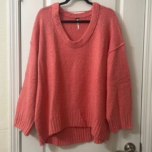 Free People pink oversized sweater size M